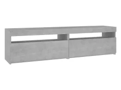 2 unidades gris hormigón 75x35x40cm YOE21354 Muebles TV con luces LED