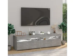 2 unidades gris hormigón 75x35x40cm YOE21354 Muebles TV con luces LED