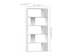 Adrik Estantería/divisor madera contrachapada blanco 80x24x159cm