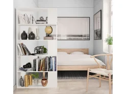 Adrik Estantería/divisor madera contrachapada blanco 80x24x159cm