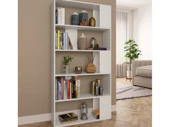 Adrik Estantería/divisor madera contrachapada blanco 80x24x159cm