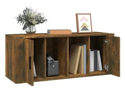 Alfinn Mueble para TV madera contrachapada roble ahumado 100x35x40 cm
