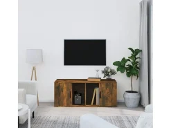 Alfinn Mueble para TV madera contrachapada roble ahumado 100x35x40 cm