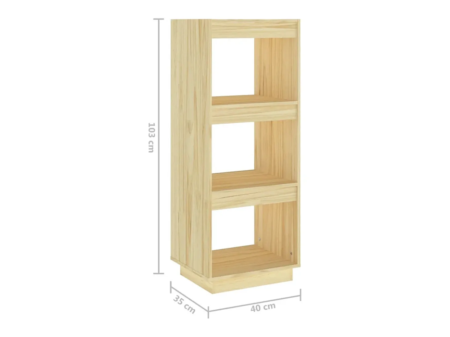 Alisha Estantería/divisor de espacios madera maciza pino 40x35x103 cm