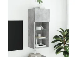 Almar Mueble para TV con luces LED gris hormigón 40,5x30x90 cm