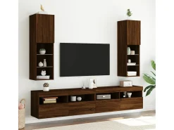 Almar Mueble para TV con luces LED roble marrón 30,5x30x102 cm