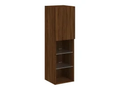 Almar Mueble para TV con luces LED roble marrón 30,5x30x102 cm