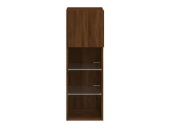 Almar Muebles de TV con luces LED 2 uds marrón roble 30,5x30x90 cm