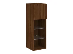 Almar Muebles de TV con luces LED 2 uds marrón roble 30,5x30x90 cm