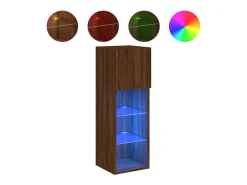 Almar Muebles de TV con luces LED 2 uds marrón roble 30,5x30x90 cm