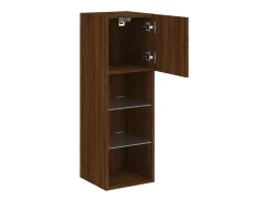Almar Muebles de TV con luces LED 2 uds marrón roble 30,5x30x90 cm