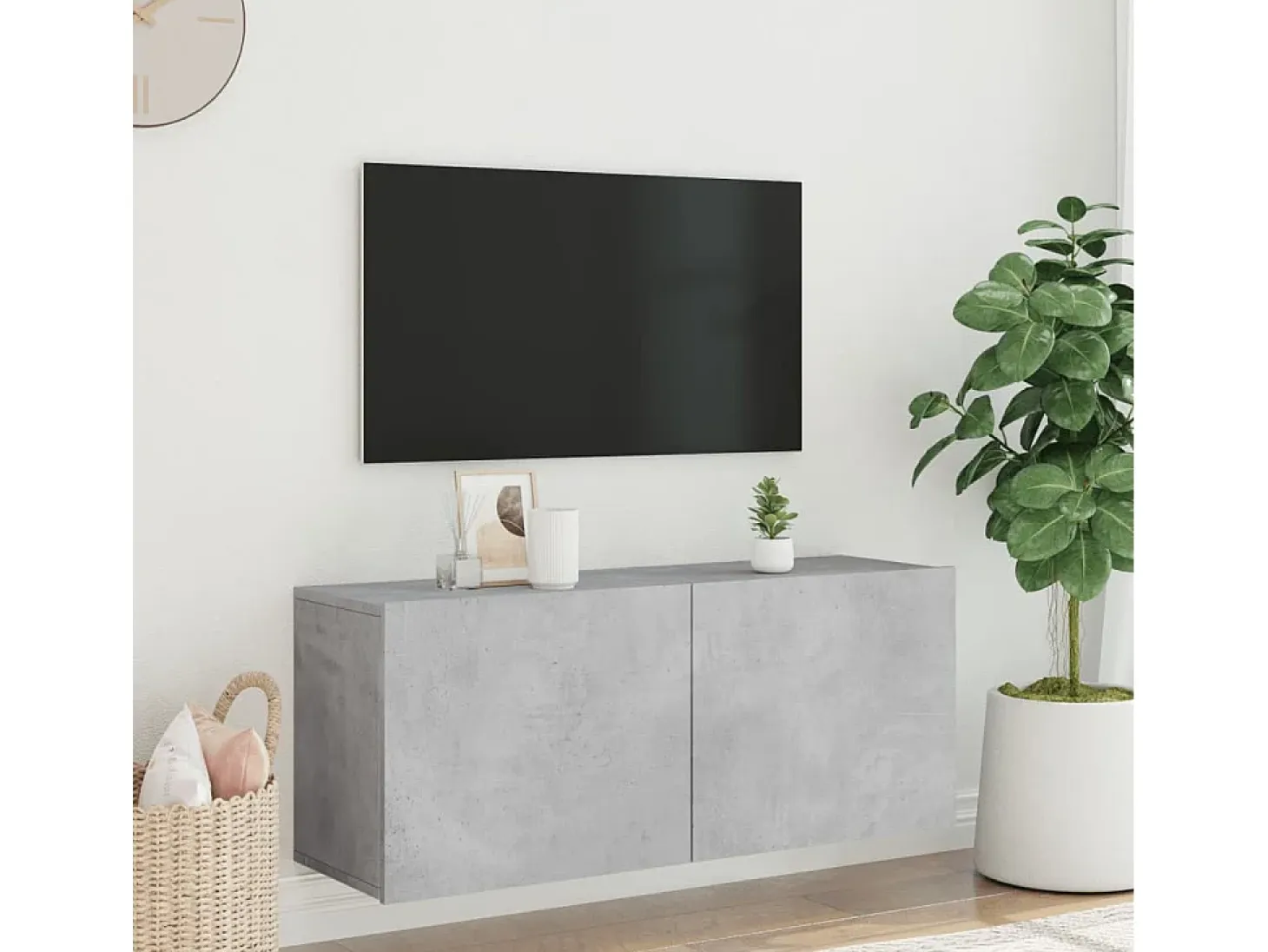 American Canyon Mueble para TV de pared gris hormigón 100x30x41 cm