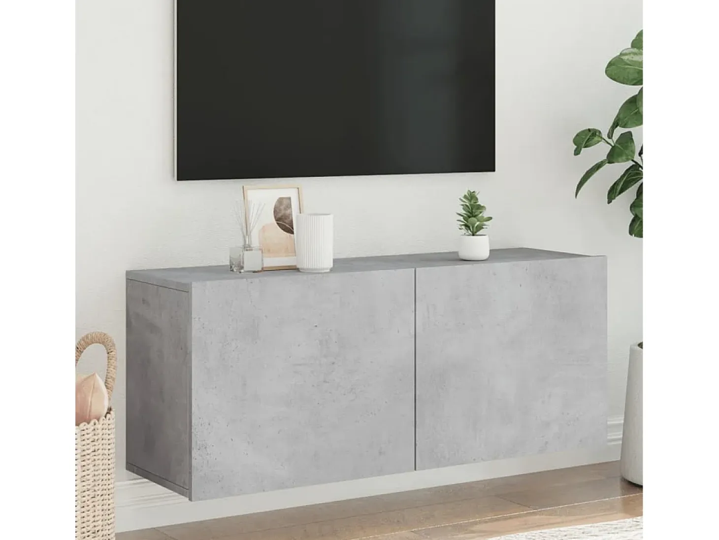 American Canyon Mueble para TV de pared gris hormigón 100x30x41 cm