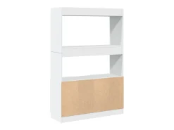 Aparador alto madera de ingeniería blanco 92x33x140 cm