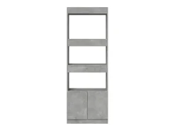 Aparador alto madera de ingeniería gris hormigón 63x33x180 cm