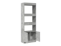 Aparador alto madera de ingeniería gris hormigón 63x33x180 cm