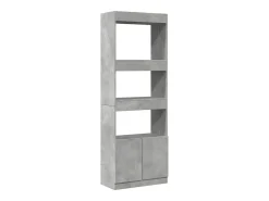 Aparador alto madera de ingeniería gris hormigón 63x33x180 cm
