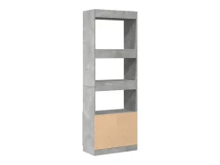 Aparador alto madera de ingeniería gris hormigón 63x33x180 cm