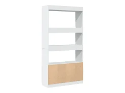Aparador alto madera de ingeniería blanco 92x33x180 cm