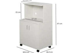 Aparador auxiliar para microondas blanco 60.4x40.3x97 cm HOMCOM