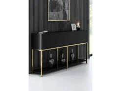 Aparador Lord Negro dorado150x30x80 cm