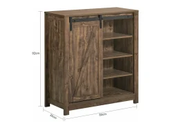 Aparador Recibidor con Puerta corrediza de Granero, Compartimento Abierto Armario de Almacenamiento 80 x 92 x 35 cm FSB59-N SoBuy ES