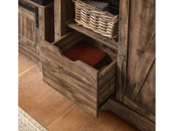 Aparador Recibidor con Puerta corrediza de Granero, Compartimento Abierto Armario de Almacenamiento 80 x 92 x 35 cm FSB59-N SoBuy ES