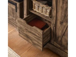 Aparador Recibidor con Puerta corrediza de Granero, Compartimento Abierto Armario de Almacenamiento 80 x 92 x 35 cm FSB59-N SoBuy ES
