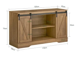 Aparador Recibidor con Puerta corrediza de Granero Armario de Almacenamiento Mueble para Entrada 120 x 40 x 70 cm FSB60-BR SoBuy ES