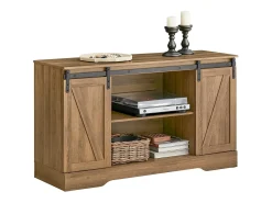 Aparador Recibidor con Puerta corrediza de Granero Armario de Almacenamiento Mueble para Entrada 120 x 40 x 70 cm FSB60-BR SoBuy ES