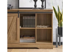 Aparador Recibidor con Puerta corrediza de Granero Armario de Almacenamiento Mueble para Entrada 120 x 40 x 70 cm FSB60-BR SoBuy ES