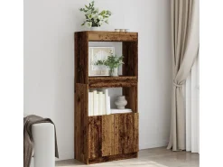 Aparadorde madera de ingeniería madera envejecida 63x33x140 cm
