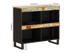 Armario auxiliar madera maciza reciclada 85x33x75 cm