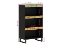 Armario auxiliar madera maciza reciclada 60x33x107 cm