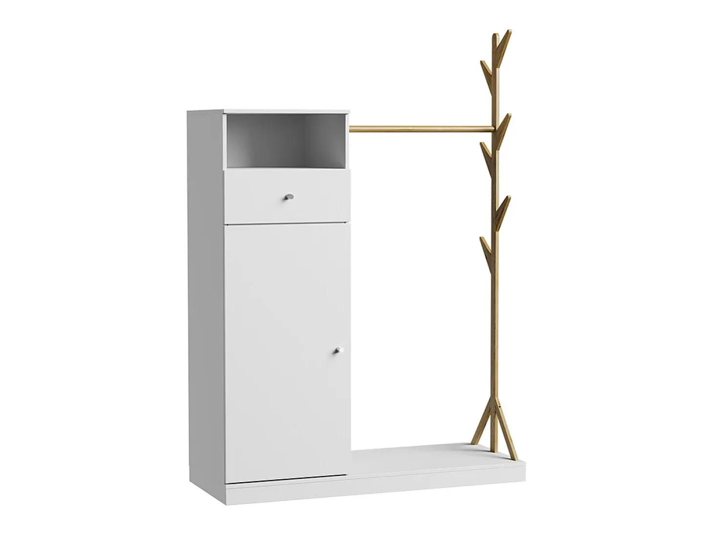 Armario blanco/bambú 100x40x145 liria