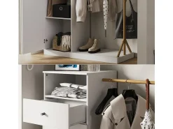 Armario blanco/bambú 100x40x145 liria