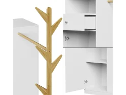 Armario blanco/bambú 100x40x145 liria