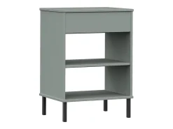 Armario consola patas de metal madera maciza pino gris OSLO