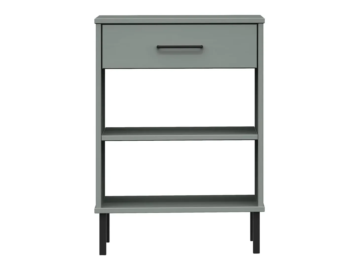 Armario consola patas de metal madera maciza pino gris OSLO