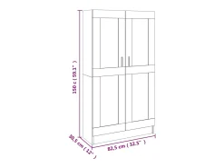 Armario de libros contrachapada color roble 82,5x30,5x150 cm