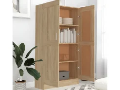 Armario de libros contrachapada color roble 82,5x30,5x150 cm