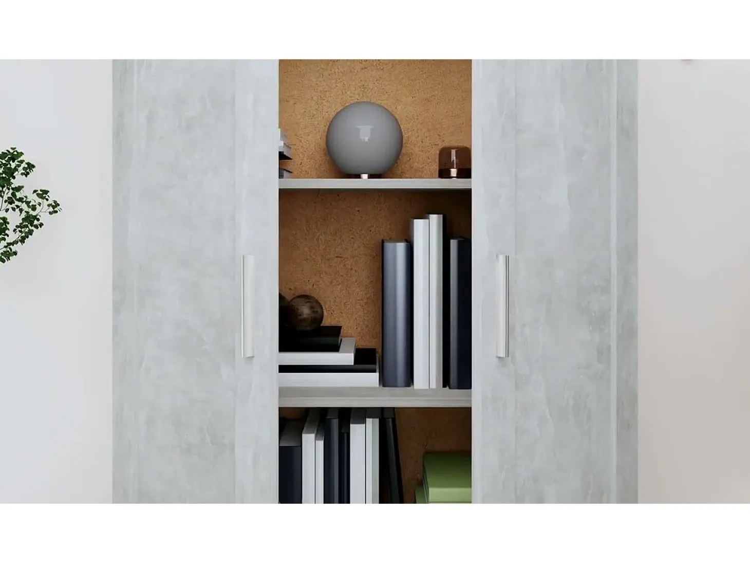 Armario de libros contrachapada gris hormigón 82,5x30,5x11 cm