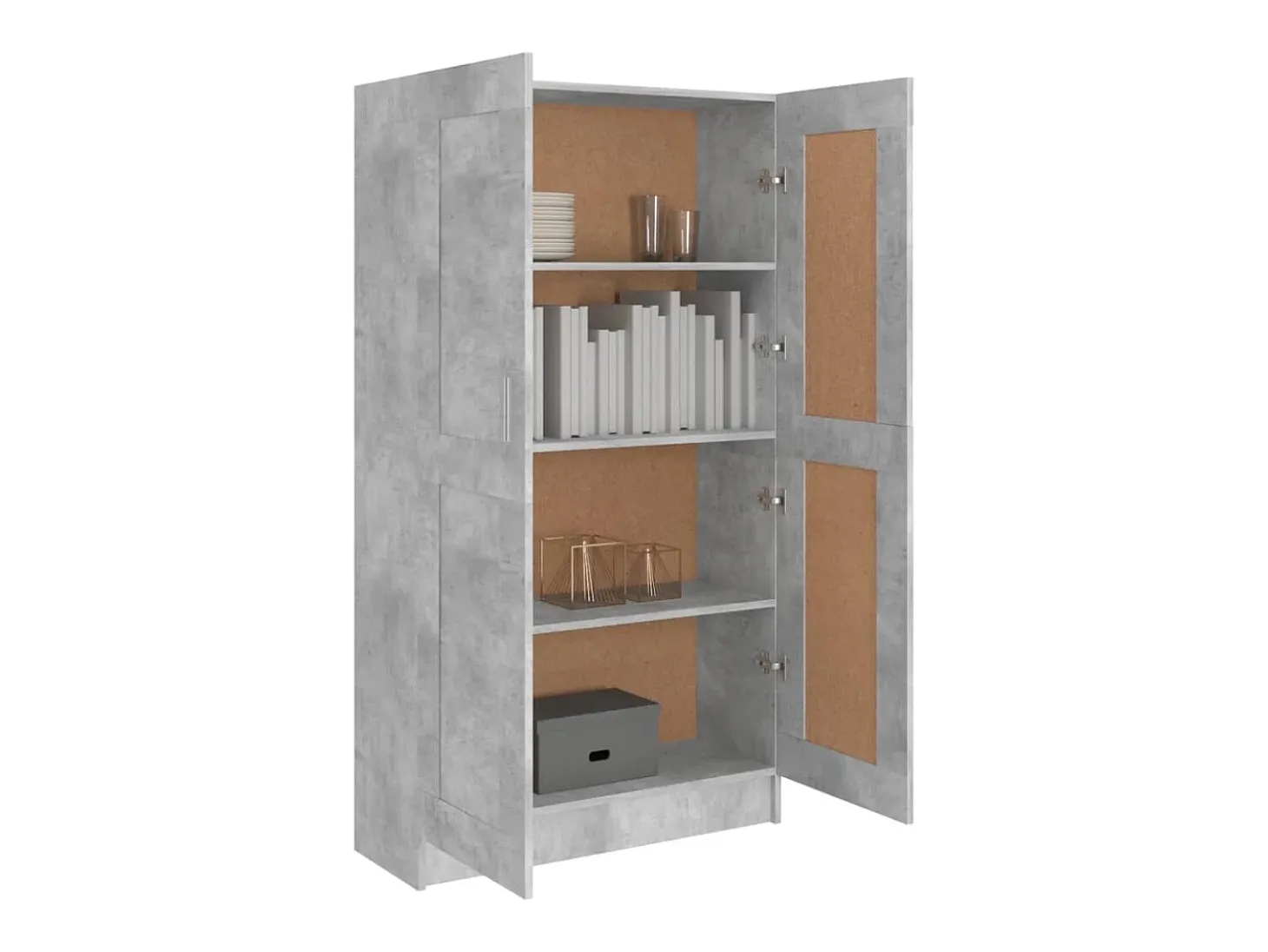 Armario de libros contrachapada gris hormigón 82,5x30,5x150cm