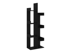 Armario de libros madera contrachapada negro 48x25,5x140 cm