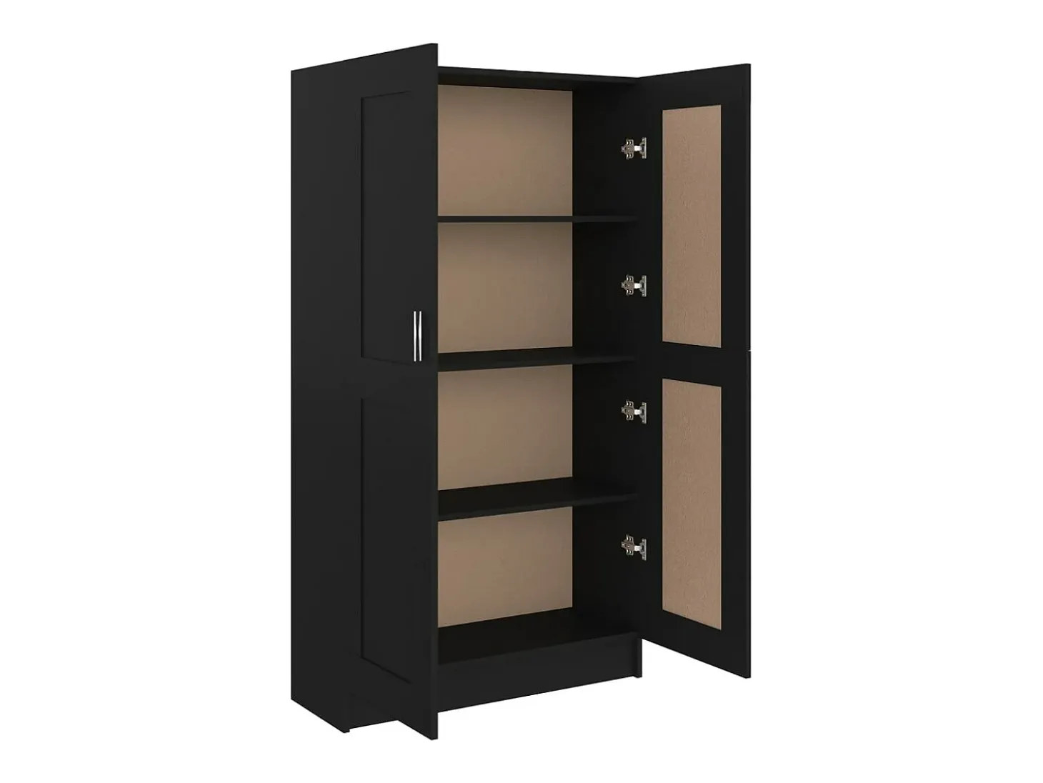 Armario de libros madera contrachapada negro 82,5x30,5x150 cm