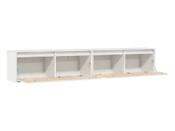 Armario de pared 2 uds madera maciza de pino blanco 100x30x35cm