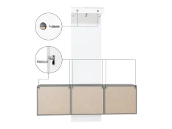 Armario de pared Carlton Set 3, Cuerpo en antracita mate / Panel en negro de alto brillo (157 x 193 x 35 cm)