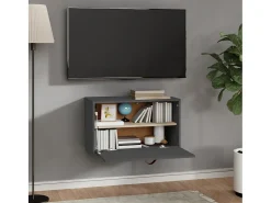 Armario de pared Gris 60x30x35 cm Madera maciza de pino