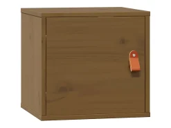 Armario de pared marrón miel 31,5x30x30 cm Madera maciza de pino
