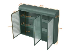 Armario de pared moderno con puertas de cristal - para cocina y baño - 90 × 20 × 70 cm, Blanco